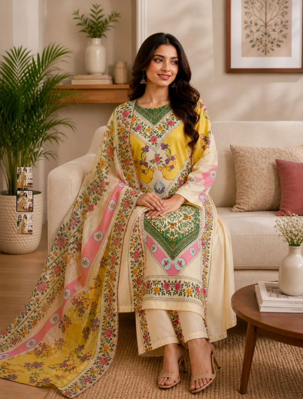 Spring Garden Printed 3 Piece Lawn Suit with Digital Dupatta